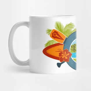 Hawaiian Island Ocean Sea Diamond Head Emblem Mug